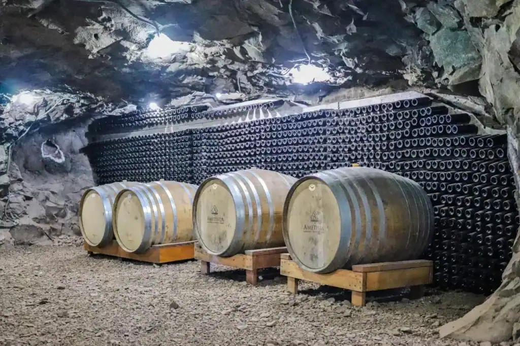 Experience wince cellar in former amethyst mine tunnels